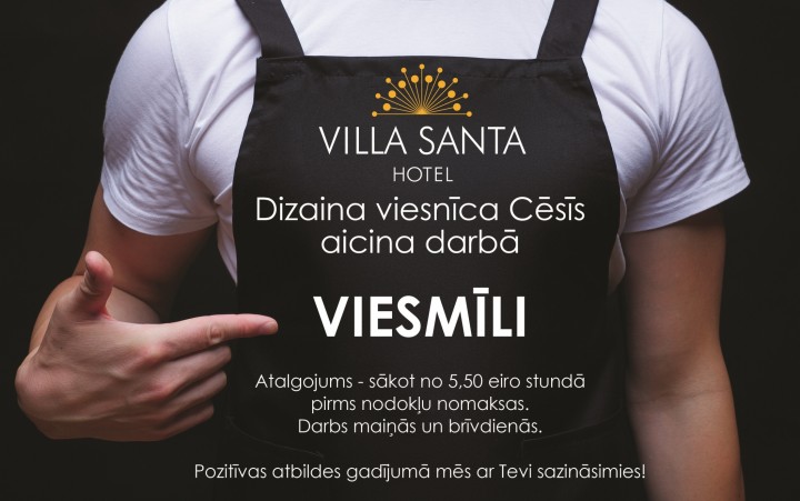 Aicinām darbā viesmīli!